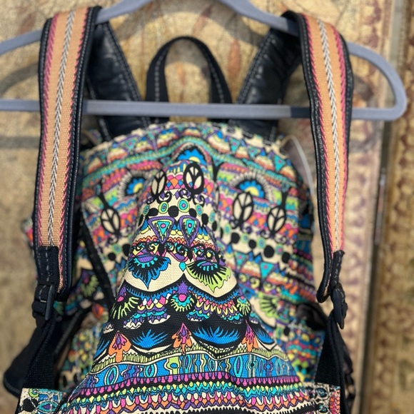NWOT Sak Roots Canvas Multicolor Patterned Backpack - Picture 9 of 9